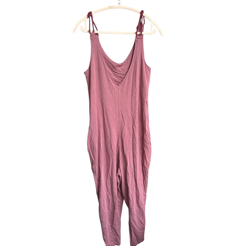 Simulacra Jumpsuit Mauve Pink Sleeveless Loose Tencel Organic Cotton USA Made M